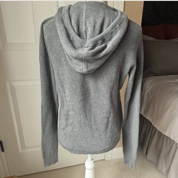 Ralph Lauren - Thermal Knit Gray Hoodie Sweatshirt - 100% Cotton (Size: M) - Picture 2 of 7